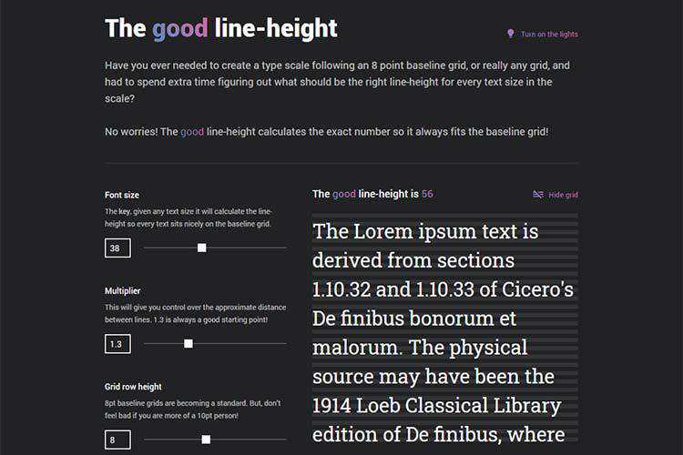 Example from The good line-height
