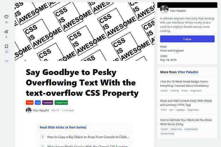 Example from Say Goodbye to Pesky Overflowing Text With the text-overflow CSS Property