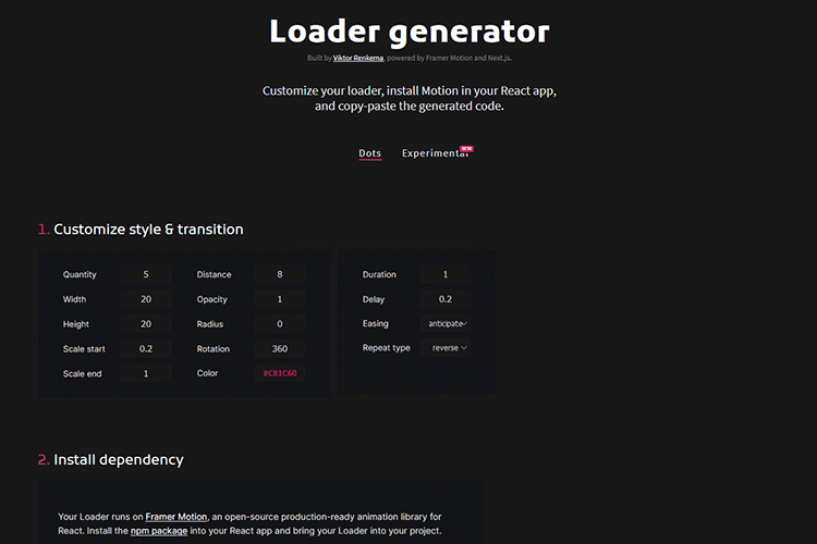 Example from Loader generator