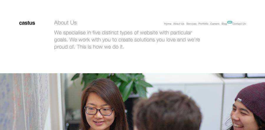 Castus about team employee page web design inspiration