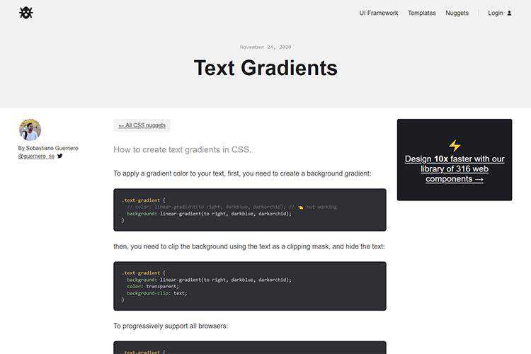 Example from Text Gradients