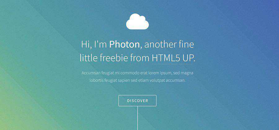 Photon one page resume parallax effect buttons hover html5 template website responsive