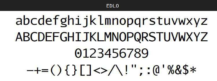 Font kode pemrograman Edlo gratis