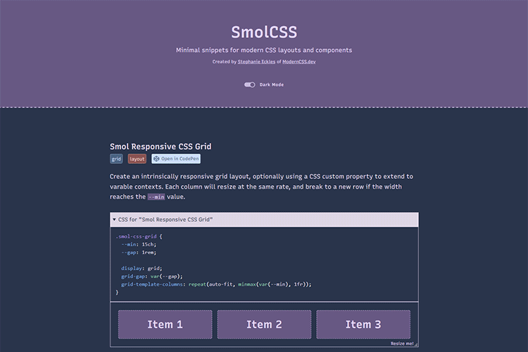 Example from SmolCSS