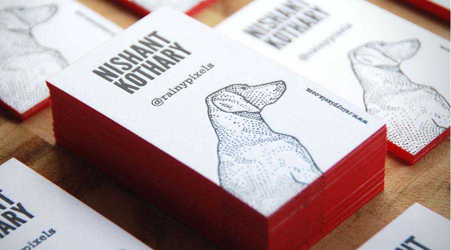 Letterpress Business Cards with Red Edges design inspiration for designers creatives