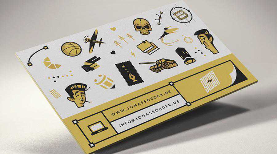 Retro Illustrated Business Cards  design inspiration for designers creatives