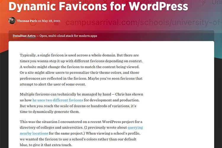 Example from Dynamic Favicons for WordPress