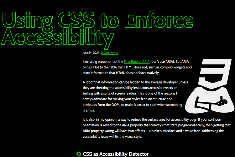 Example from Using CSS to Enforce Accessibility