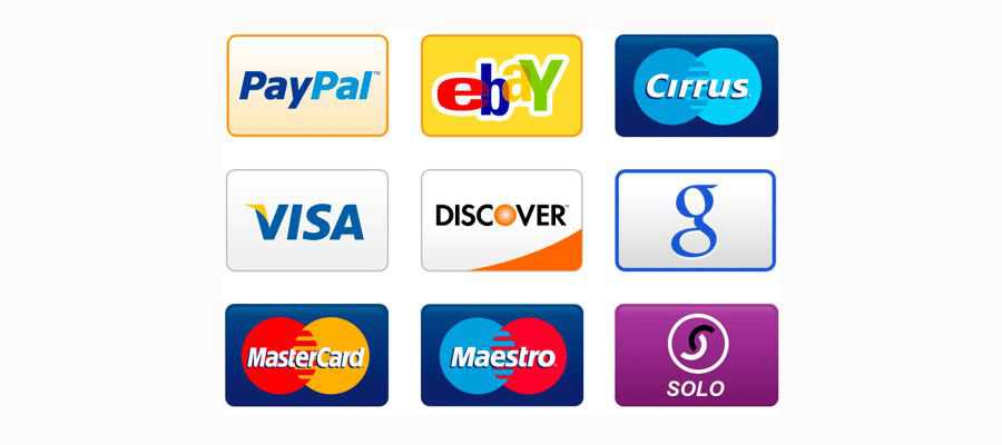 Credit Card Payment Icons free png Set