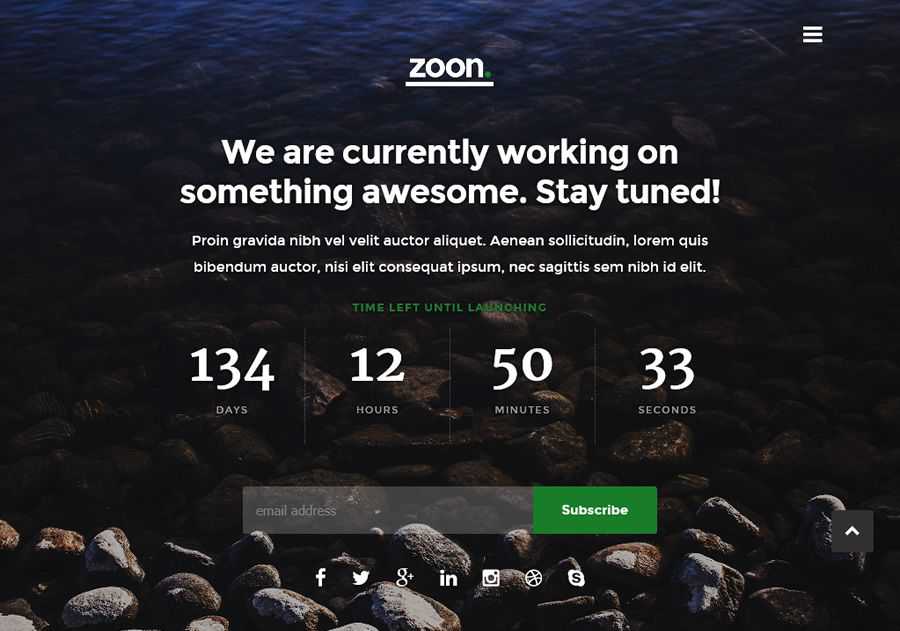 Zoon coming soon page web design inspiration