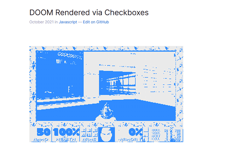 Example from DOOM Rendered via Checkboxes