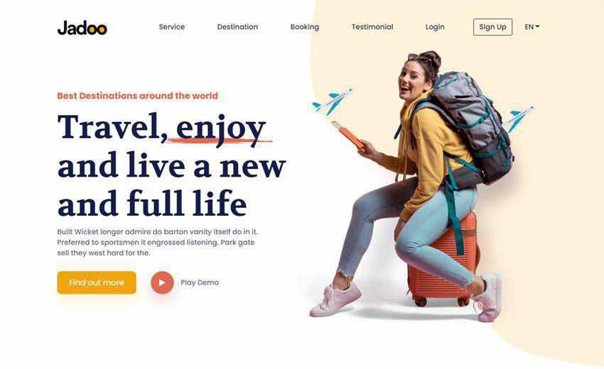 Jadoo bootstrap 5 Travel Agency free web template html html5 responsive mobile-first