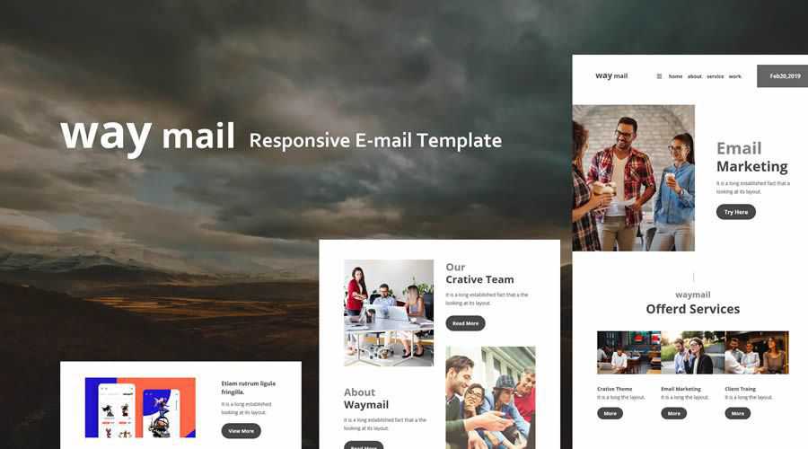 Way Mail responsive newsletter template email