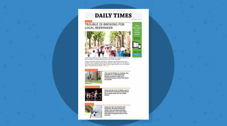 Daily Times free responsive newsletter template email
