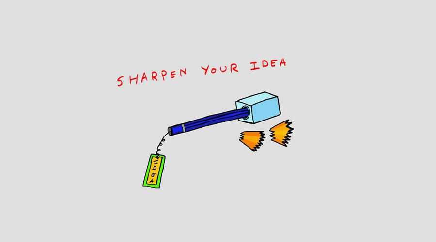 sharpen your idea pencil sharp illustration