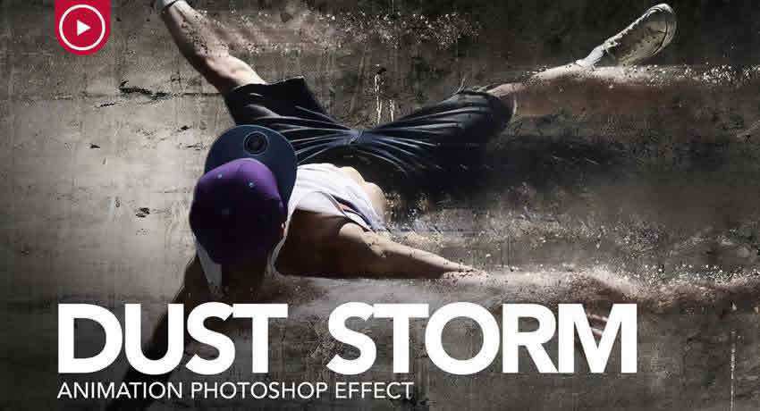 Dust Storm Animation special effects free photoshop actions