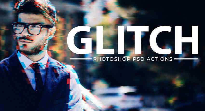 Glitch Effect PSD special effects photo free photoshop actions