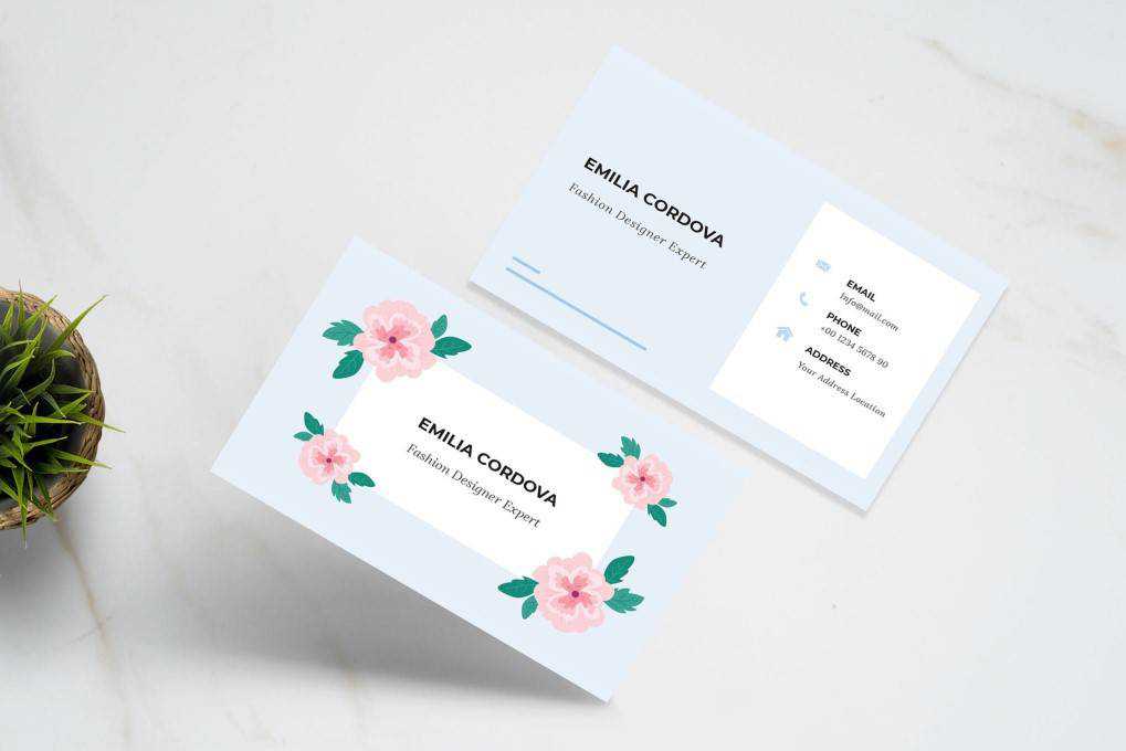 Floral business card template format Adobe illustrator