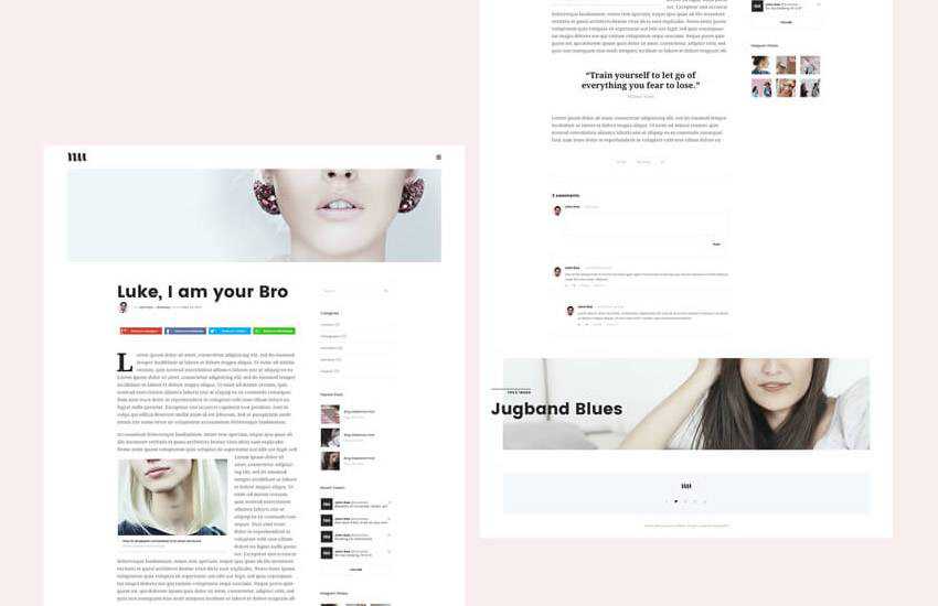 Adios Blog Single Post web design layout adobe photoshop template free psd format