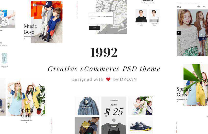 1992 Creative e-Commerce web design layout adobe photoshop template psd format