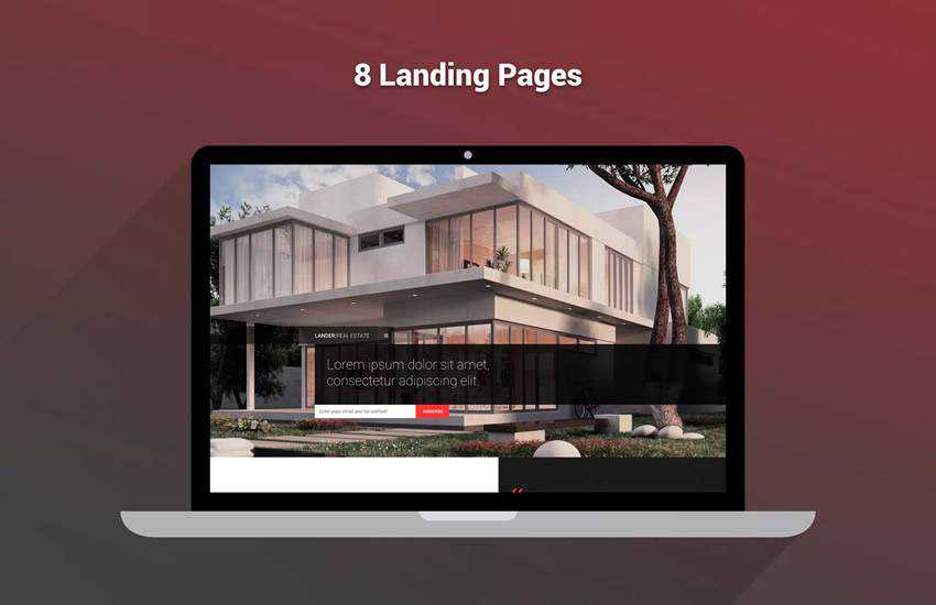 Lander Multipurpose Landing Page web design layout adobe photoshop template free psd format