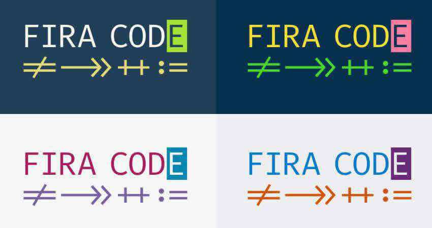 تصميمات FiraCode لمصممي الخطوط الأحادية أحادية المسافة