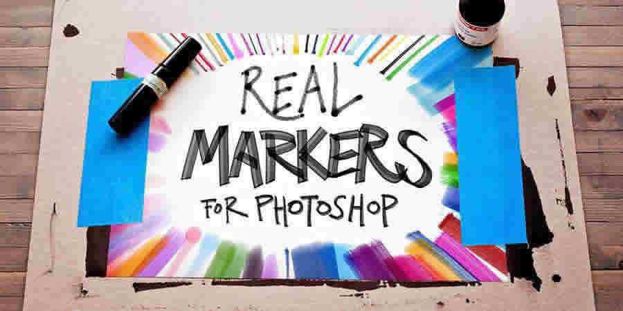 Real Markers Photoshop Brushes free brushes ABR