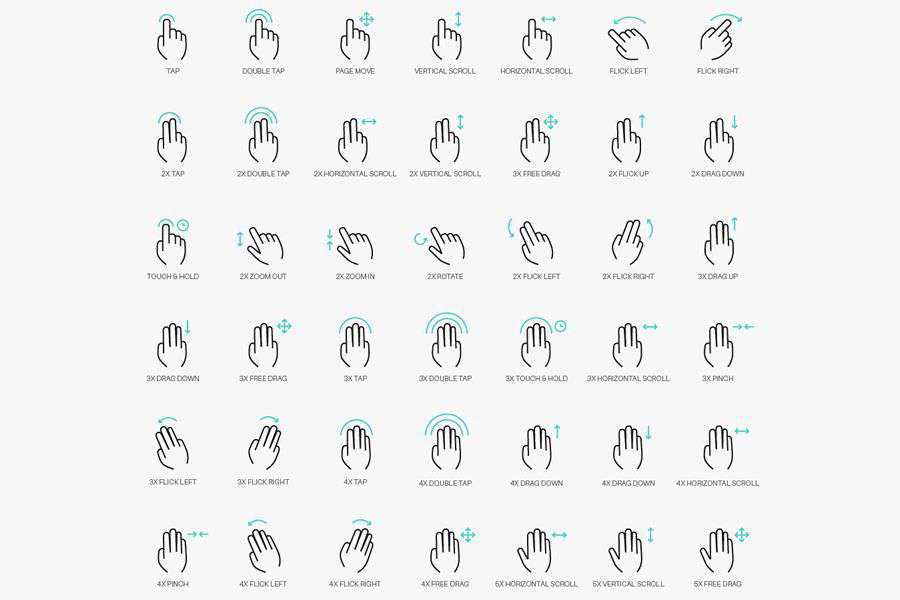 Gesture Icons mobile app development designer