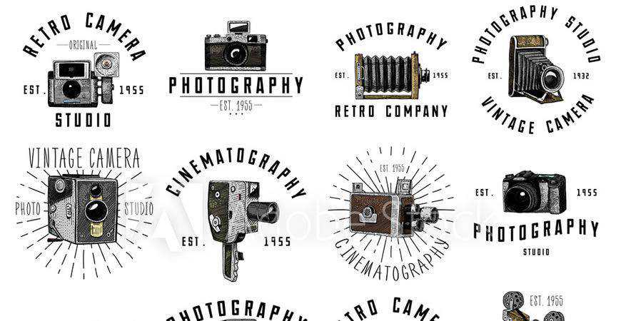 Illustrated Vintage Logo Templates photographer camera photography