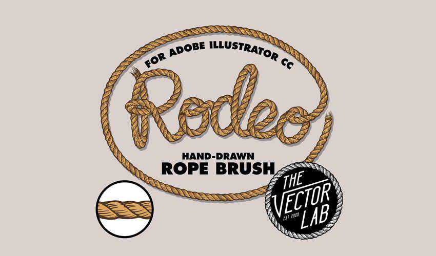 Rodeo Hand Drawn Rope brushes adobe illustrator abr free set package