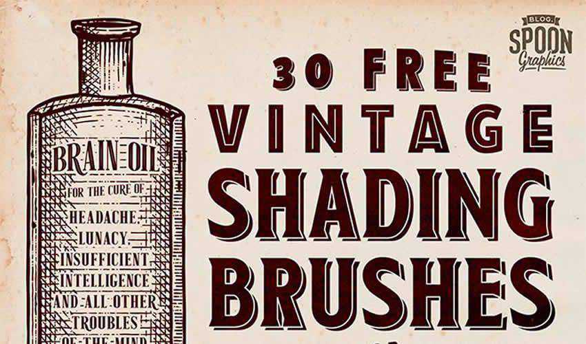 Vintage Shading adobe illustrator brush brushes abr pack set free