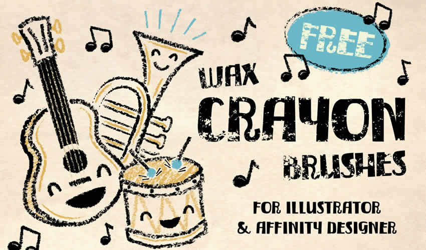 Wax Crayon adobe illustrator brush brushes abr pack set free