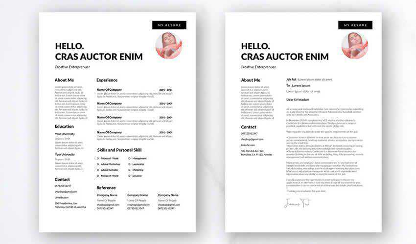  resume cv adobe indesign template free simple dynamic cover letter