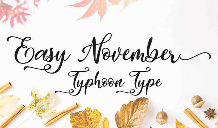 skrip tipografi font kaligrafi gratis November Mudah