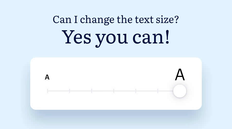 Accessibility - Text size font size resizer