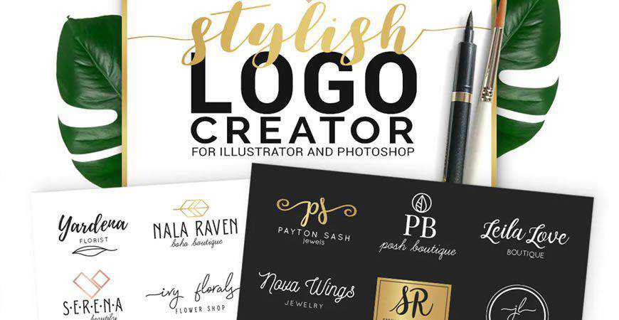 Stylish logo creator kit template