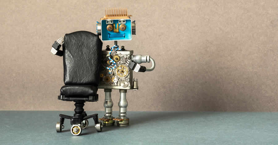 silla ergonómica robot feliz