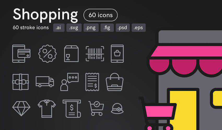 Shopping Icons free figma ui icon set