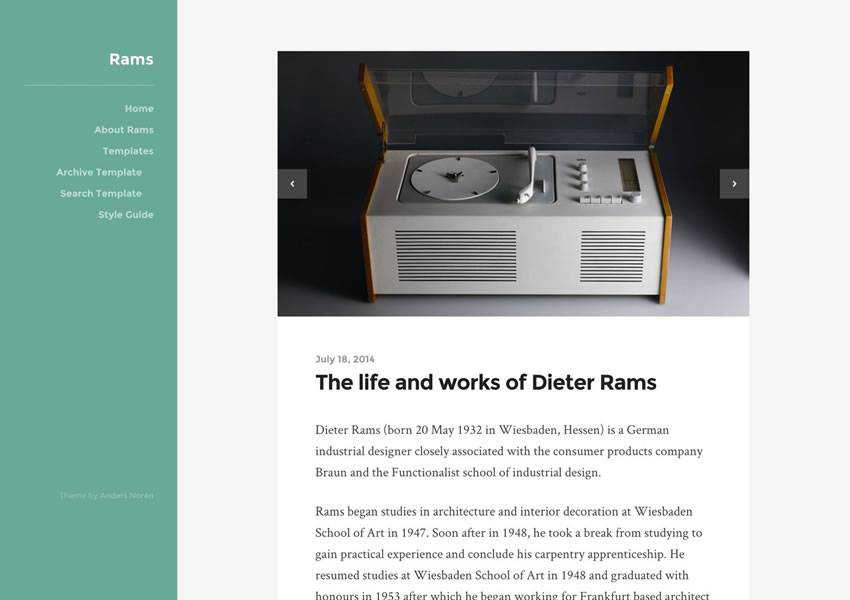 rams free wordpress theme wp responsive blog minimal design minimalist lightweight