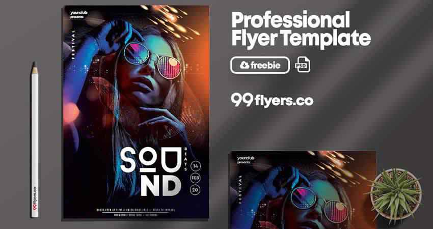 Club Sound Flyer Template Photoshop PSD