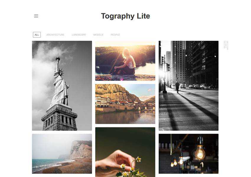 Tography Lite free wordpress theme wp responsive photographer portfolio camera