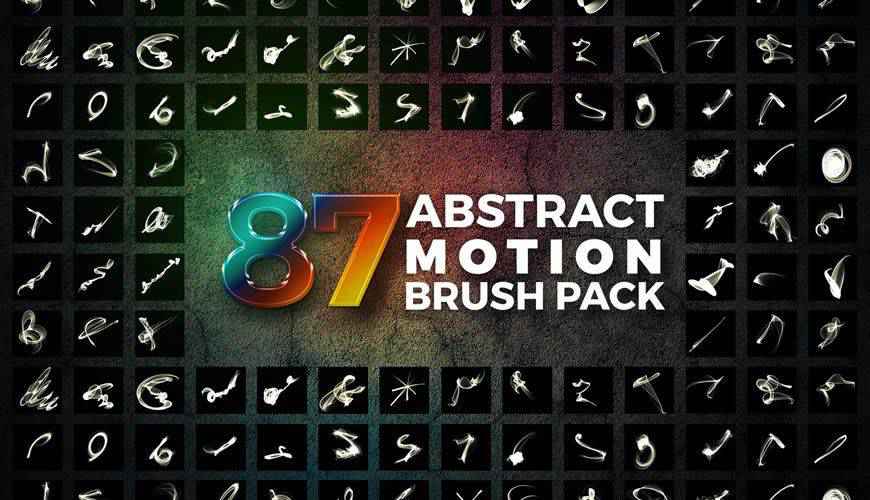 Abstract Motion Brush Pack free geometric fractal photoshop brushes