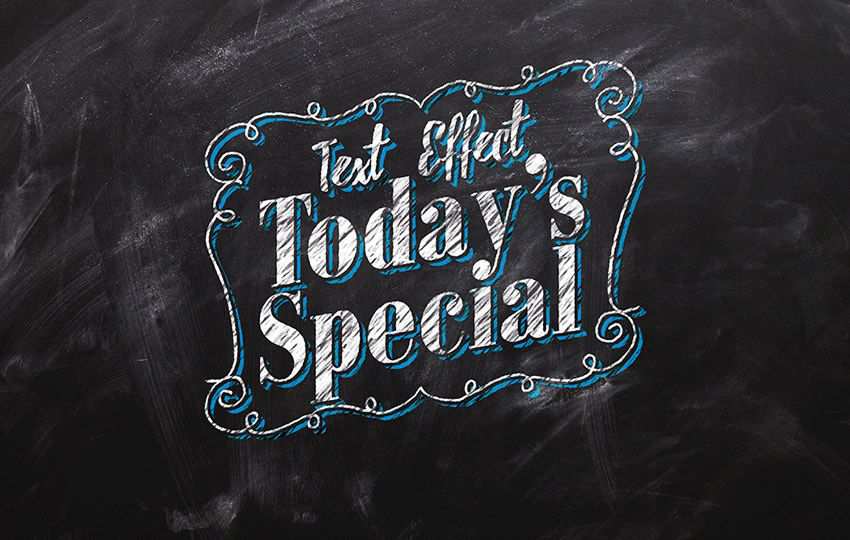 Free Photoshop Layer Styles PSD Chalkboard Text Effect