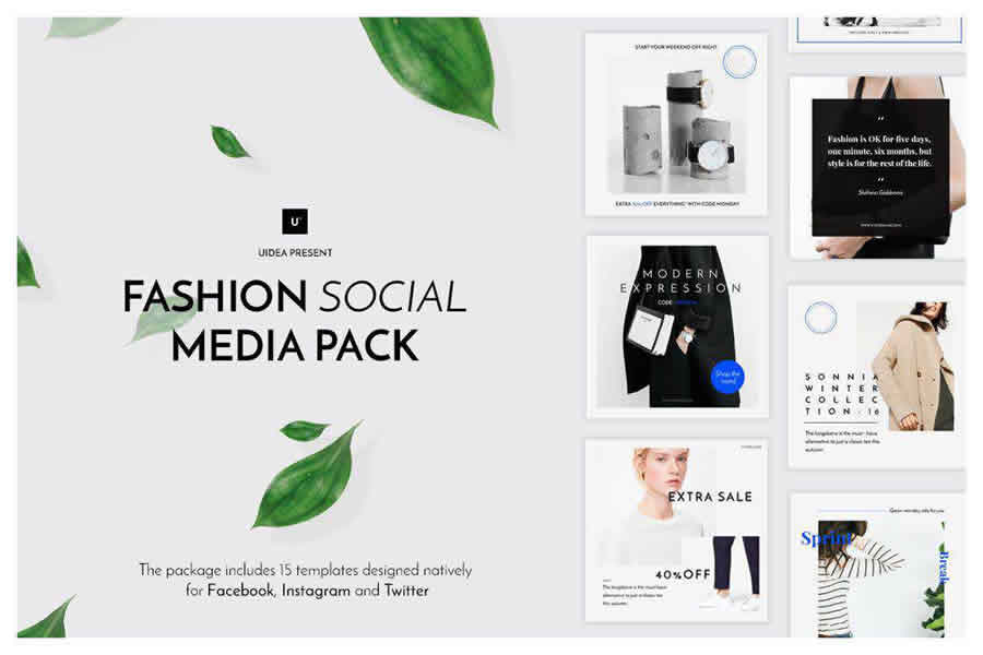 fashion social media Adobe Photoshop PSD template package format