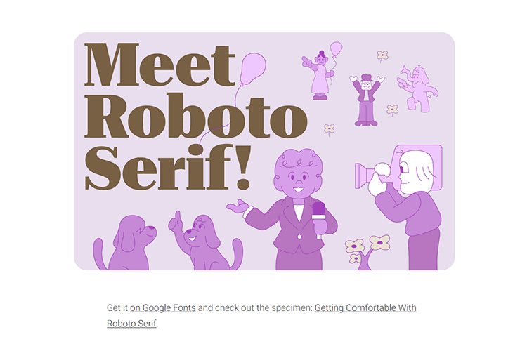 Example from Say hello to Roboto Serif