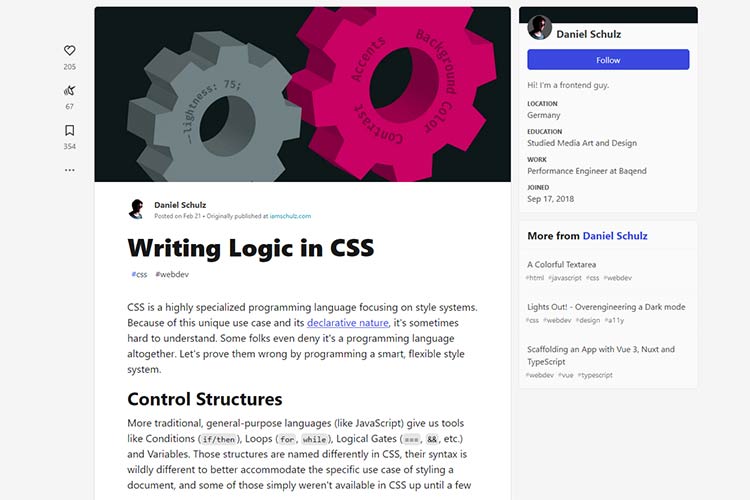 Example from Writing Logic in CSS