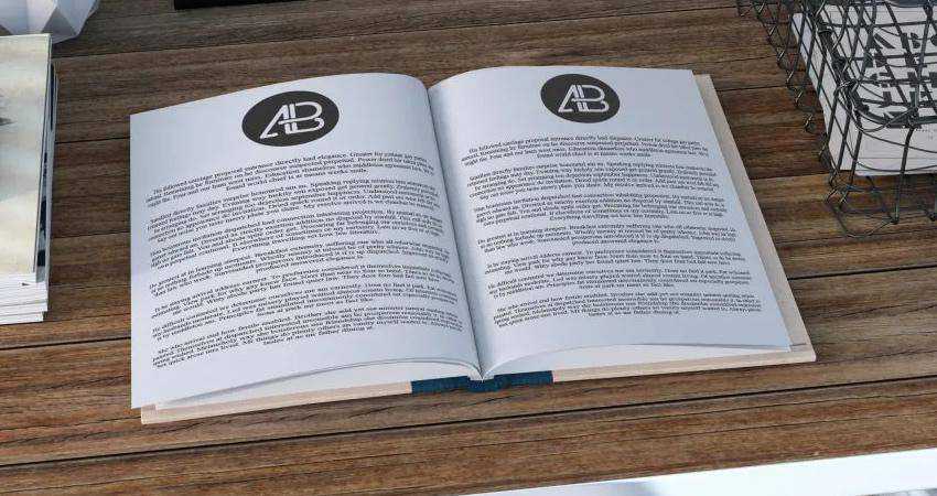 Free Realistic Open Book Mockup Photoshop PSD