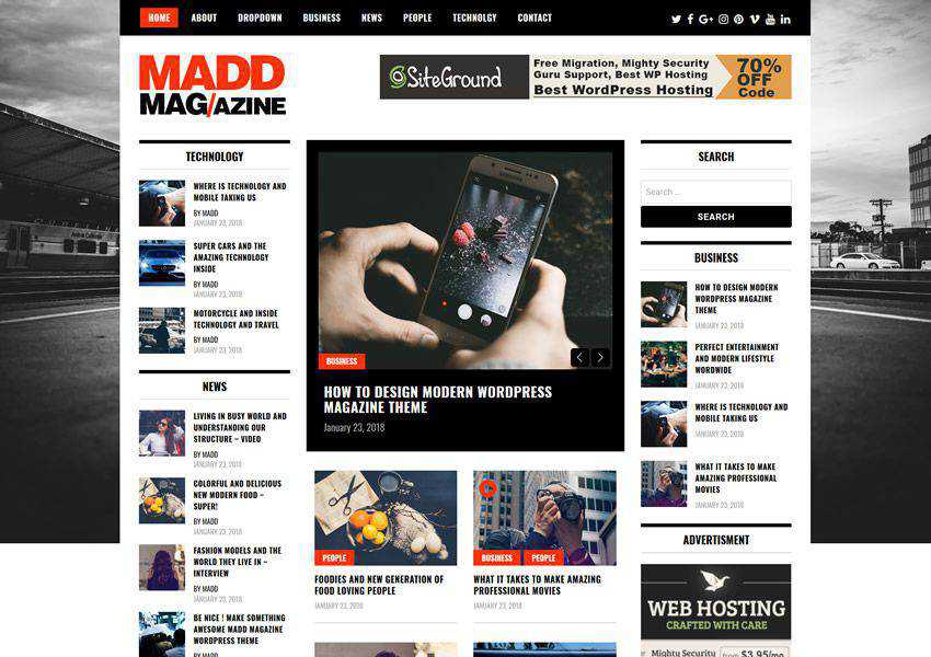 Madd free wordpress theme wp responsive magazine news blog