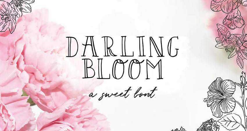 Darling Bloom free outline font family