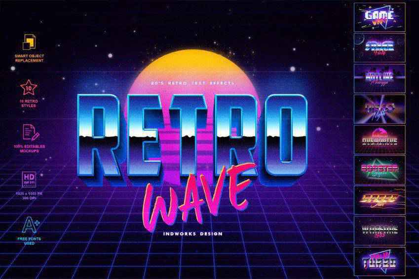 80's Retro Style Text Effects